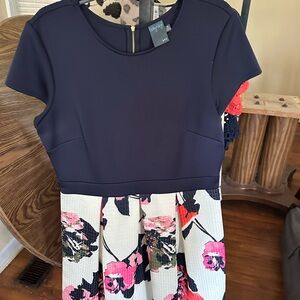 Navy and Floral Women’s Dress